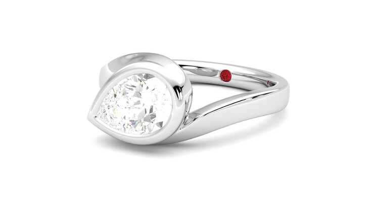 Taylor & Hart Nalu Pear Engagement Ring 360 degree image 25