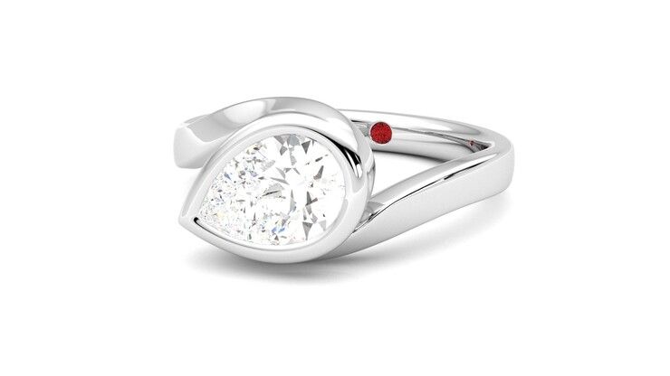 Taylor & Hart Nalu Pear Engagement Ring 360 degree image 26