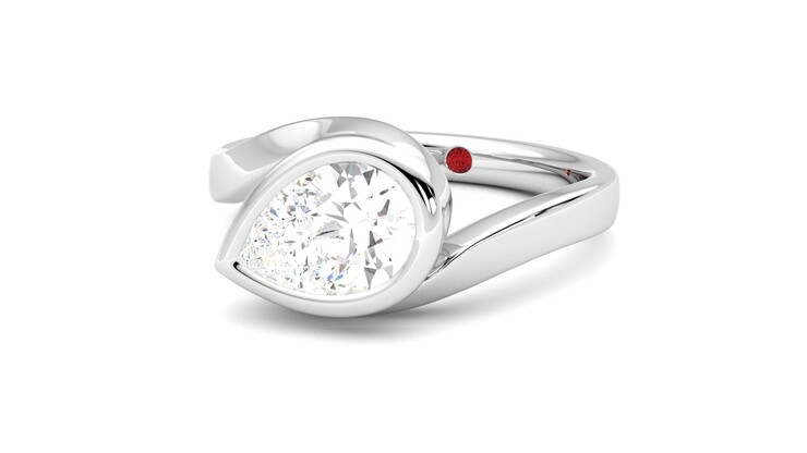 Taylor & Hart Nalu Pear Engagement Ring 360 degree image 26