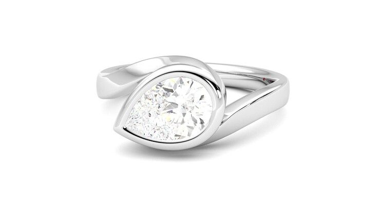 Taylor & Hart Nalu Pear Engagement Ring 360 degree image 27