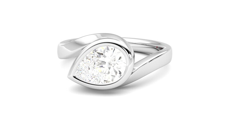 Taylor & Hart Nalu Pear Engagement Ring 360 degree image 27