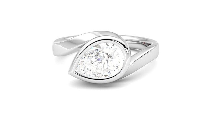 Taylor & Hart Nalu Pear Engagement Ring 360 degree image 28