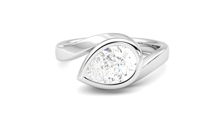 Taylor & Hart Nalu Pear Engagement Ring 360 degree image 29