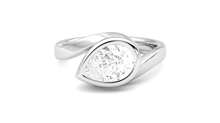 Taylor & Hart Nalu Pear Engagement Ring 360 degree image 29