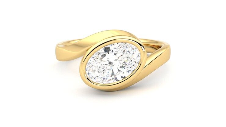 Taylor & Hart Nalu Oval Engagement Ring 360 degree image 0