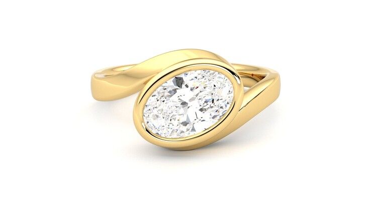 Taylor & Hart Nalu Oval Engagement Ring 360 degree image 1