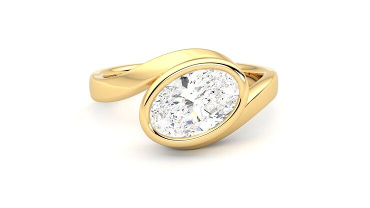 Taylor & Hart Nalu Oval Engagement Ring 360 degree image 2