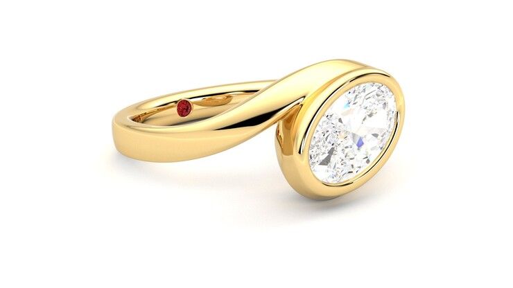 Taylor & Hart Nalu Oval Engagement Ring 360 degree image 6