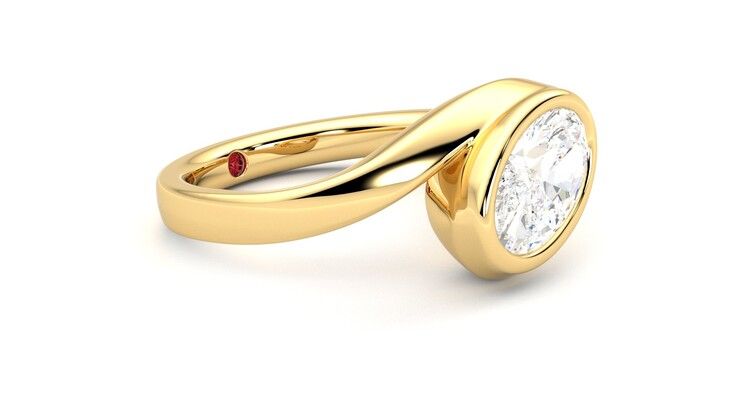 Taylor & Hart Nalu Oval Engagement Ring 360 degree image 7