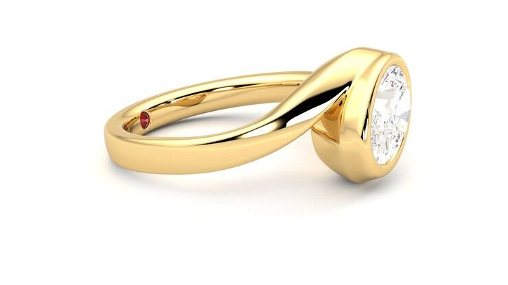 Taylor & Hart Nalu Oval Engagement Ring 360 degree image 8