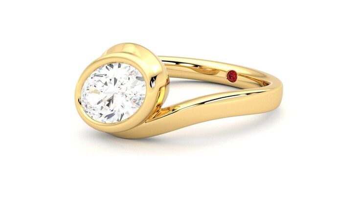 Taylor & Hart Nalu Oval Engagement Ring 360 degree image 24