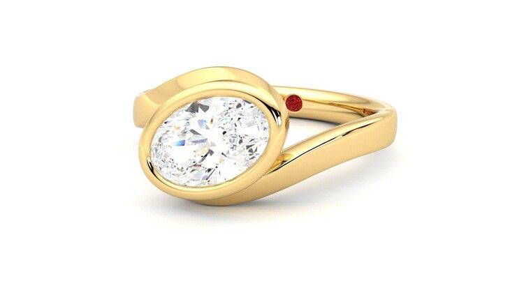 Taylor & Hart Nalu Oval Engagement Ring 360 degree image 26