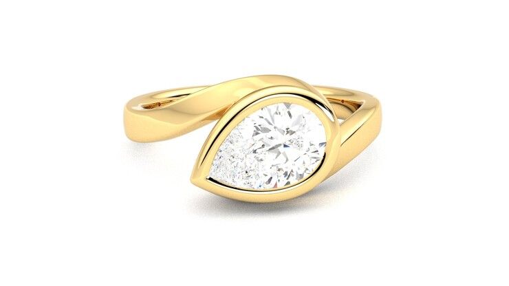 Taylor & Hart Nalu Pear Engagement Ring 360 degree image 2