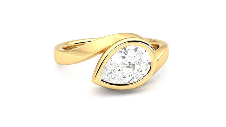 Taylor & Hart Nalu Pear Engagement Ring 360 degree image 3
