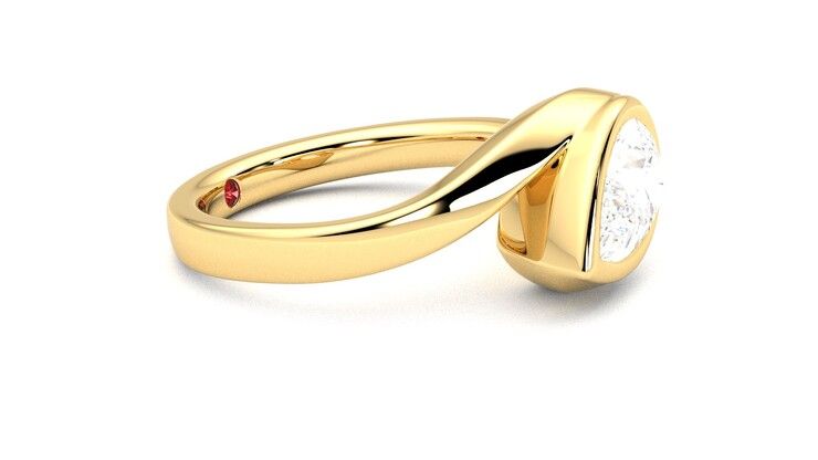Taylor & Hart Nalu Pear Engagement Ring 360 degree image 8