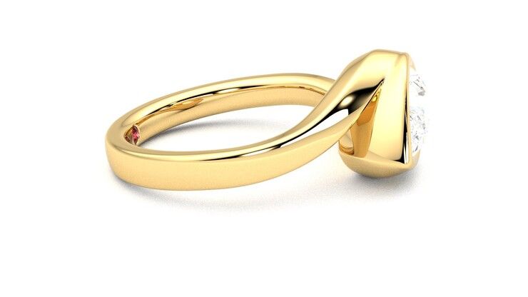 Taylor & Hart Nalu Pear Engagement Ring 360 degree image 9