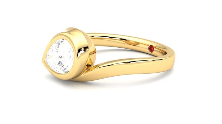 Taylor & Hart Nalu Pear Engagement Ring 360 degree image 23