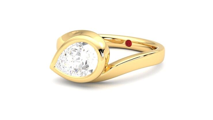 Taylor & Hart Nalu Pear Engagement Ring 360 degree image 25