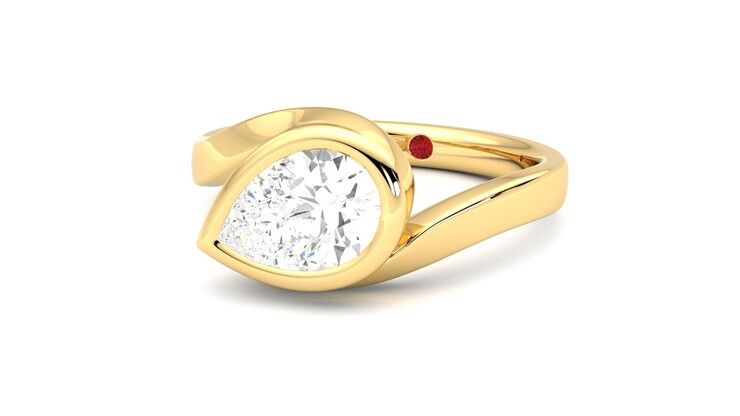 Taylor & Hart Nalu Pear Engagement Ring 360 degree image 26