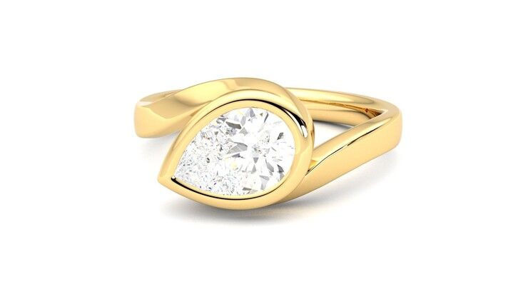 Taylor & Hart Nalu Pear Engagement Ring 360 degree image 27