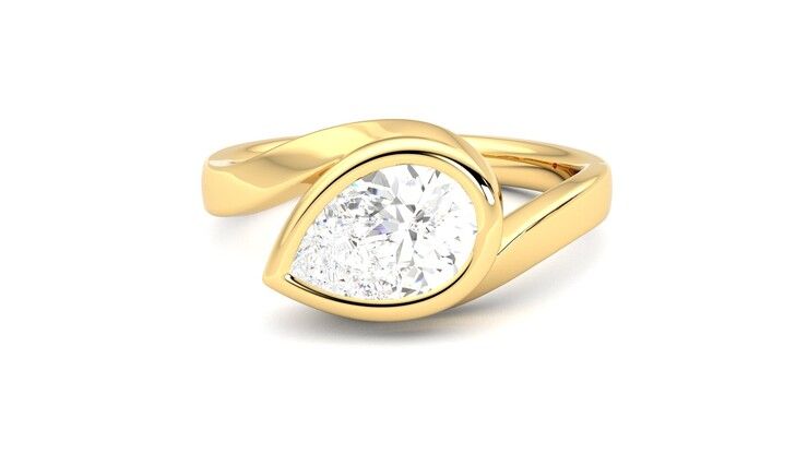 Taylor & Hart Nalu Pear Engagement Ring 360 degree image 28