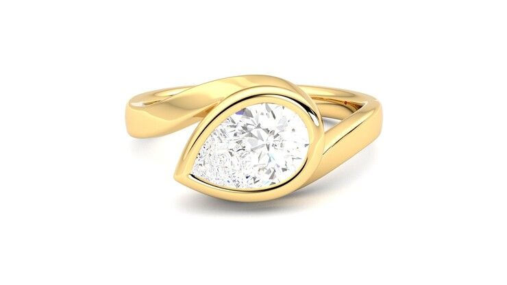 Taylor & Hart Nalu Pear Engagement Ring 360 degree image 29