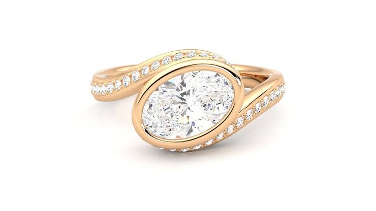 Taylor & Hart Nalu Oval Engagement Ring 360 degree image 0