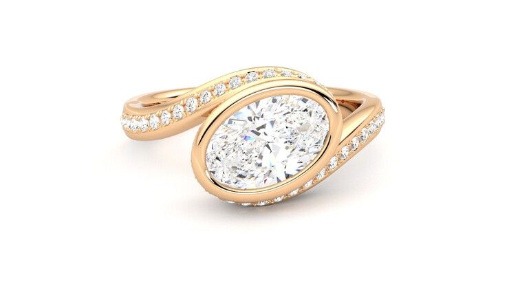 Taylor & Hart Nalu Oval Engagement Ring 360 degree image 2