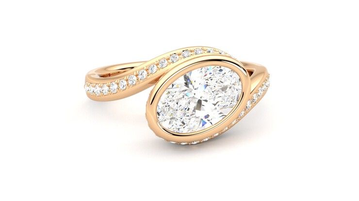 Taylor & Hart Nalu Oval Engagement Ring 360 degree image 3