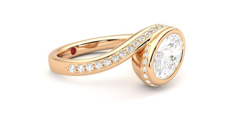 Taylor & Hart Nalu Oval Engagement Ring 360 degree image 7
