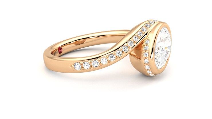 Taylor & Hart Nalu Oval Engagement Ring 360 degree image 8
