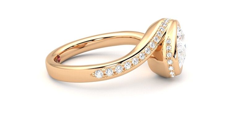 Taylor & Hart Nalu Oval Engagement Ring 360 degree image 9