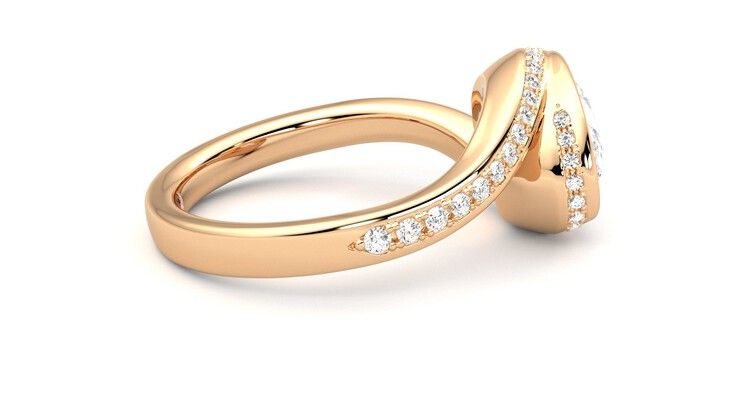 Taylor & Hart Nalu Oval Engagement Ring 360 degree image 10