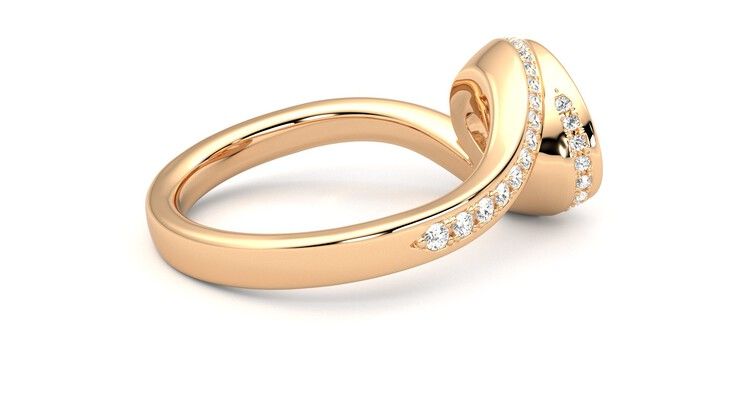 Taylor & Hart Nalu Oval Engagement Ring 360 degree image 11