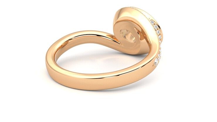 Taylor & Hart Nalu Oval Engagement Ring 360 degree image 13