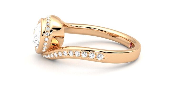 Taylor & Hart Nalu Oval Engagement Ring 360 degree image 21