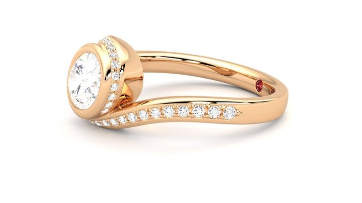 Taylor & Hart Nalu Oval Engagement Ring 360 degree image 22