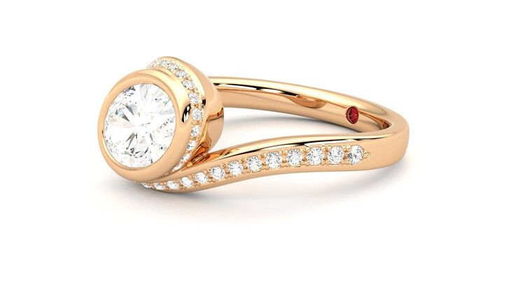 Taylor & Hart Nalu Oval Engagement Ring 360 degree image 23