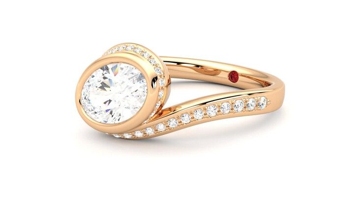 Taylor & Hart Nalu Oval Engagement Ring 360 degree image 24