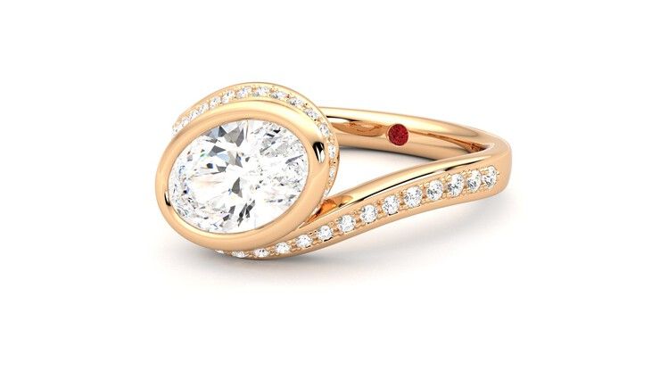 Taylor & Hart Nalu Oval Engagement Ring 360 degree image 25