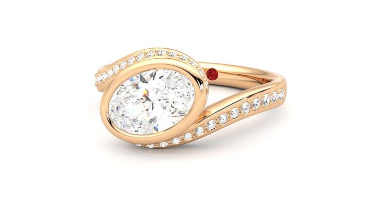 Taylor & Hart Nalu Oval Engagement Ring 360 degree image 26