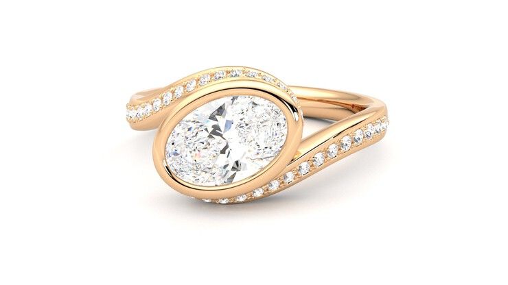 Taylor & Hart Nalu Oval Engagement Ring 360 degree image 27