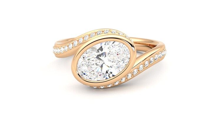 Taylor & Hart Nalu Oval Engagement Ring 360 degree image 28