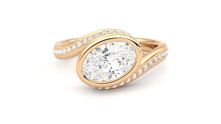 Taylor & Hart Nalu Oval Engagement Ring 360 degree image 29