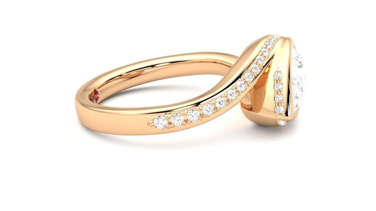 Taylor & Hart Nalu Pear Engagement Ring 360 degree image 9