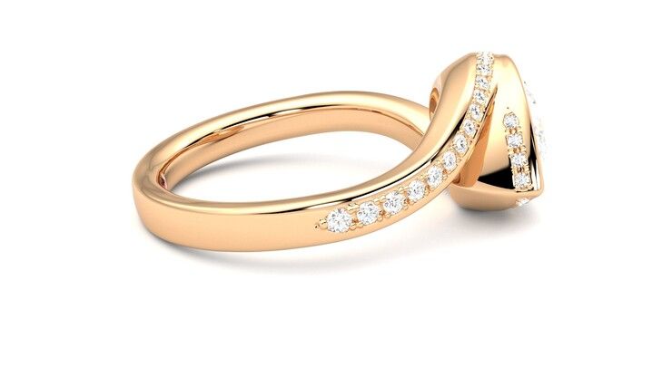 Taylor & Hart Nalu Pear Engagement Ring 360 degree image 10