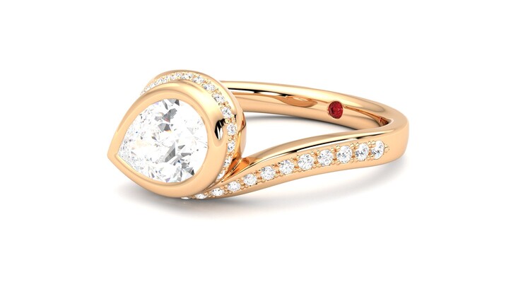 Taylor & Hart Nalu Pear Engagement Ring 360 degree image 24