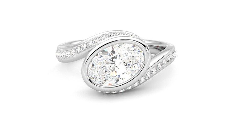 Taylor & Hart Nalu Oval Engagement Ring 360 degree image 0
