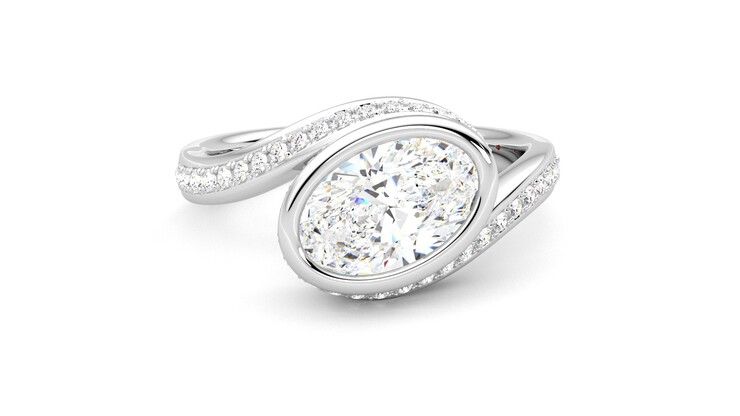 Taylor & Hart Nalu Oval Engagement Ring 360 degree image 2