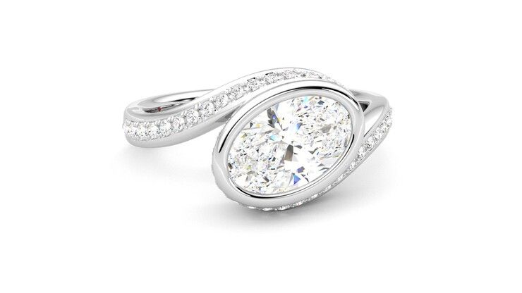 Taylor & Hart Nalu Oval Engagement Ring 360 degree image 3